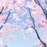 papers.co-ba59-cute-siba-dog-animal-spring-illustration-art-pink-25-wallpaper