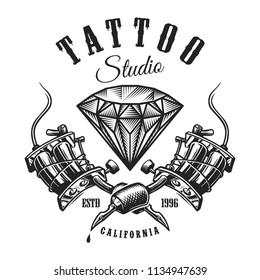 vintage tattoo monochrome label diamond 260nw 1134947639